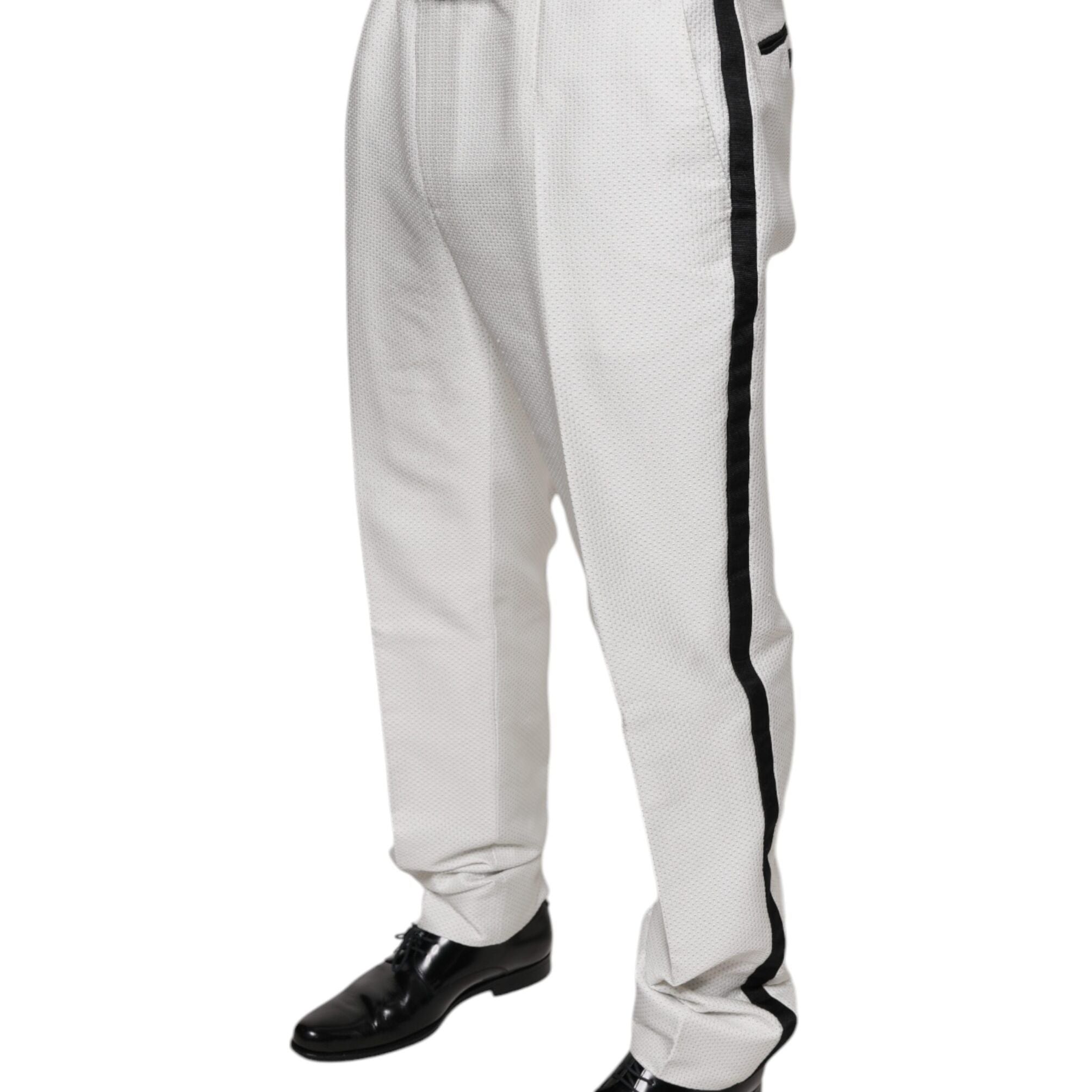Dolce & Gabbana White Polyester Formal Dress Pants