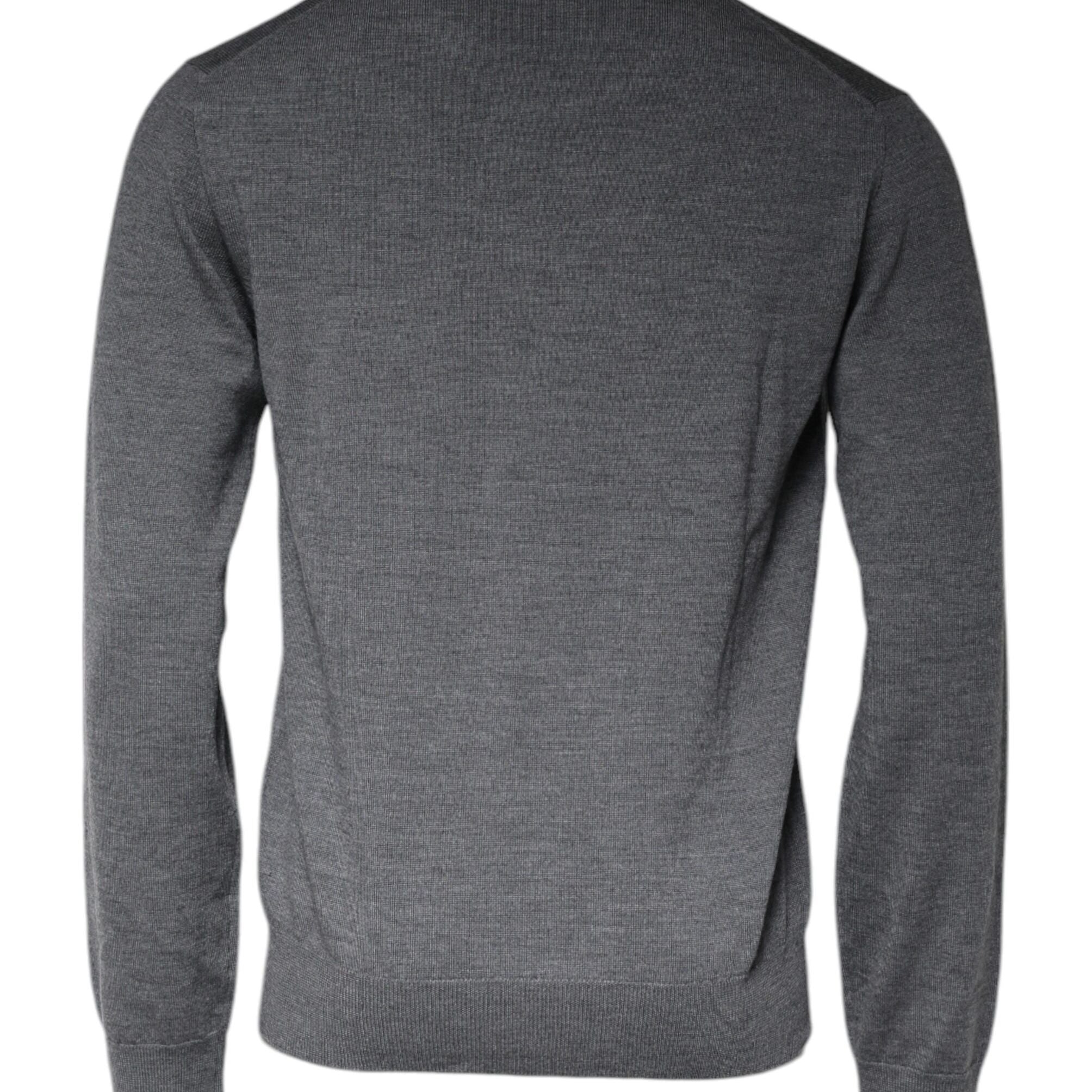 Dolce & Gabbana Dark Gray Wool Crew Neck Pullover Sweater