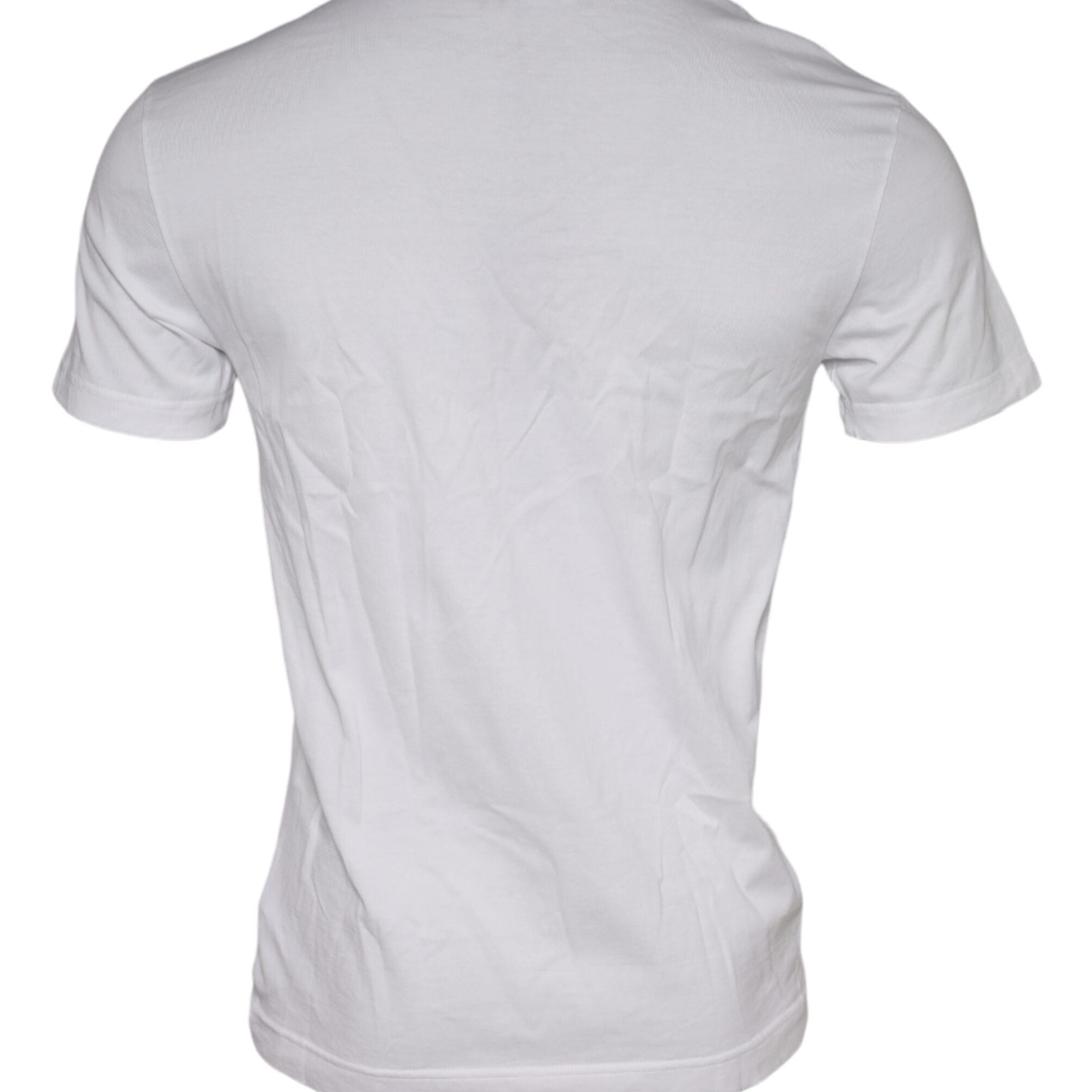 Dolce & Gabbana White Graphic Print Cotton Crew Neck T-shirt