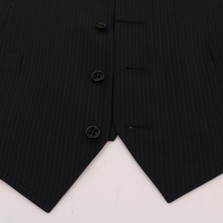 Dolce & Gabbana Black STAFF Wool Striped Vest