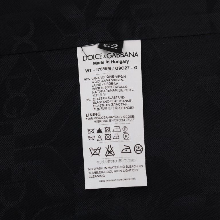 Dolce & Gabbana Black STAFF Wool Striped Vest