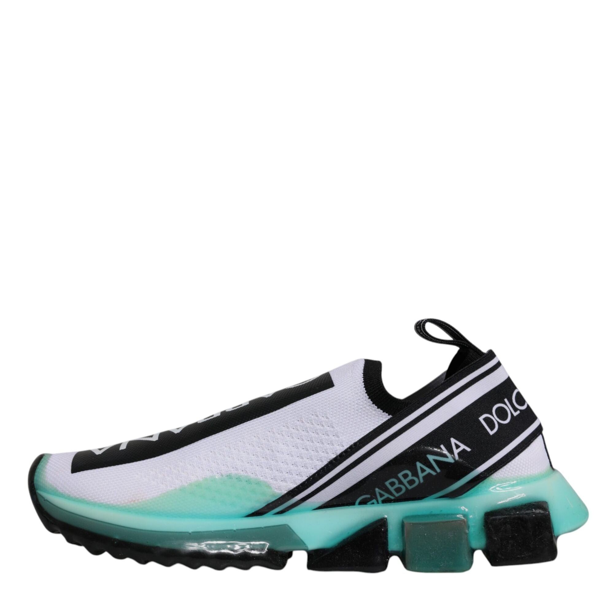 Dolce & Gabbana White Blue Sorrento Slip On Sneakers Shoes