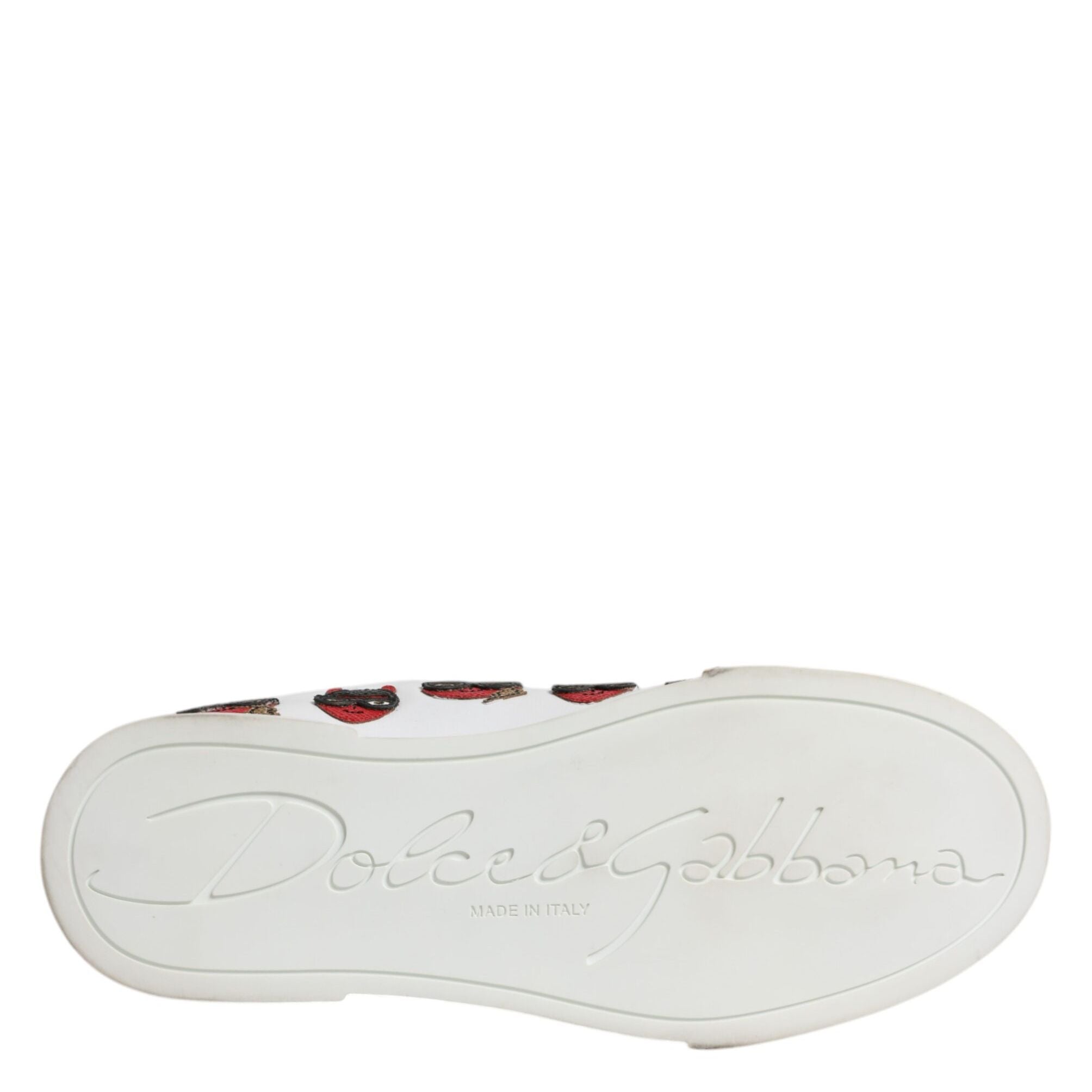 Dolce & Gabbana White Devil Face Portofino Sneakers Shoes