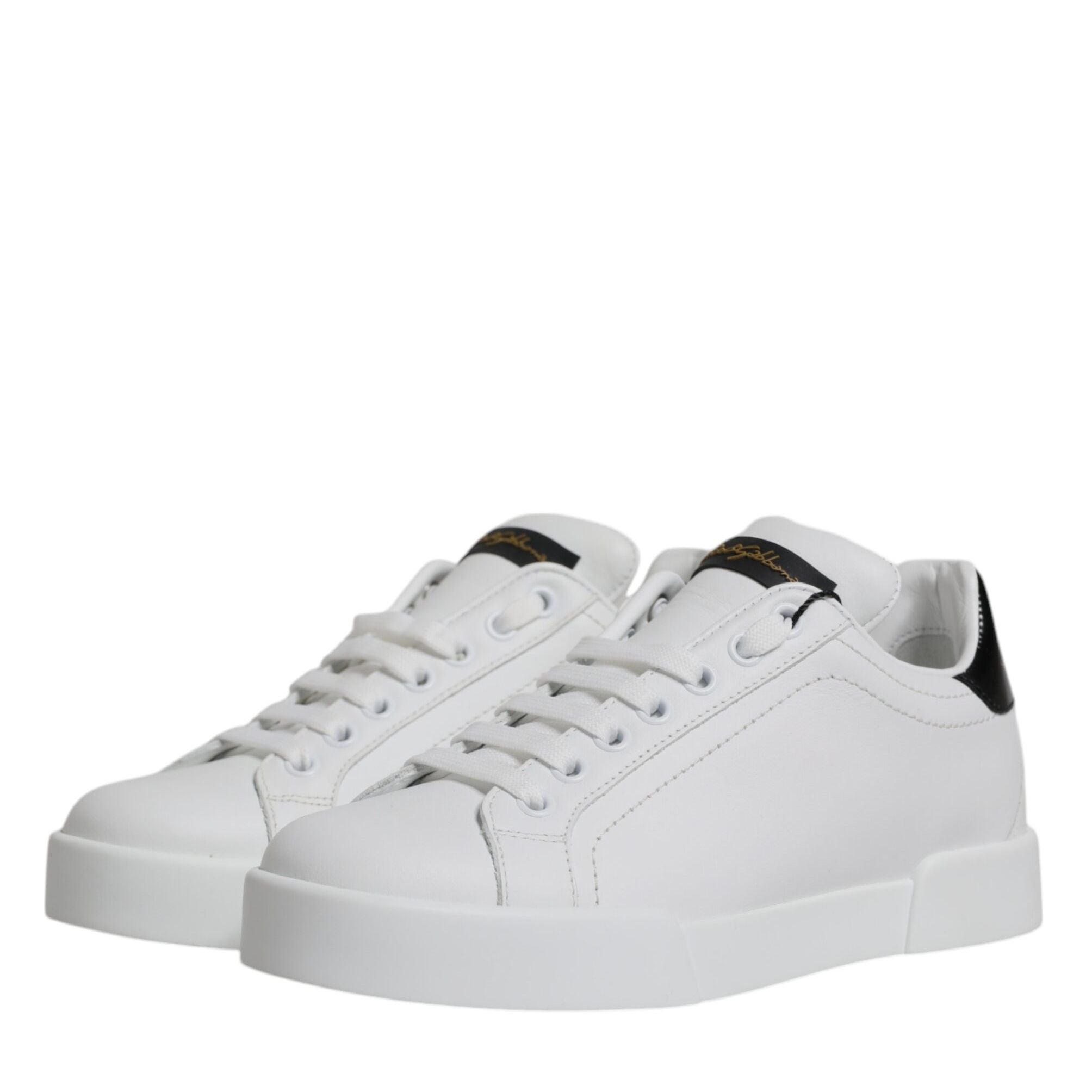 Dolce & Gabbana White Leather Classic Low Top Sneakers Shoes