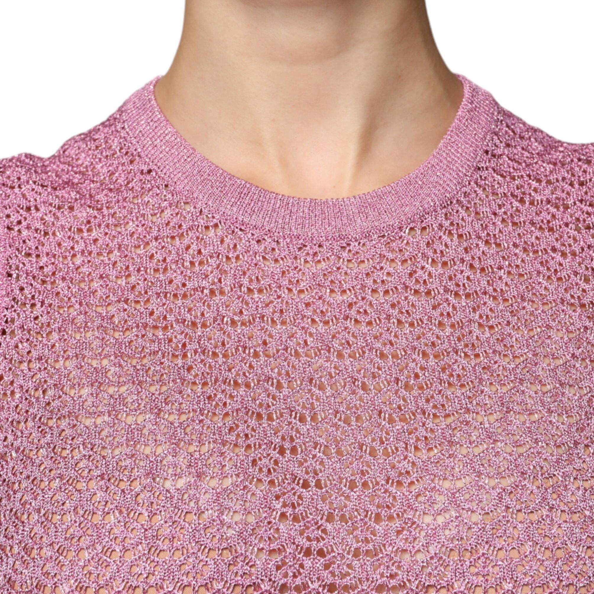 Dolce & Gabbana Pink Mesh See Through Sleeveless Tank Top
