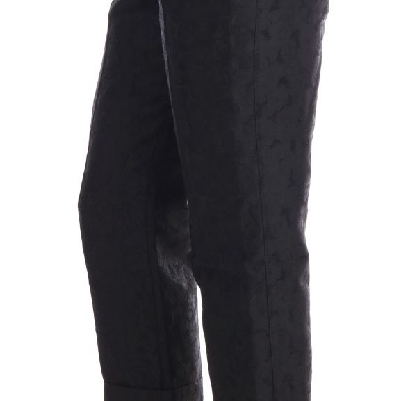 Dolce & Gabbana Black Floral Brocade Capri Pants