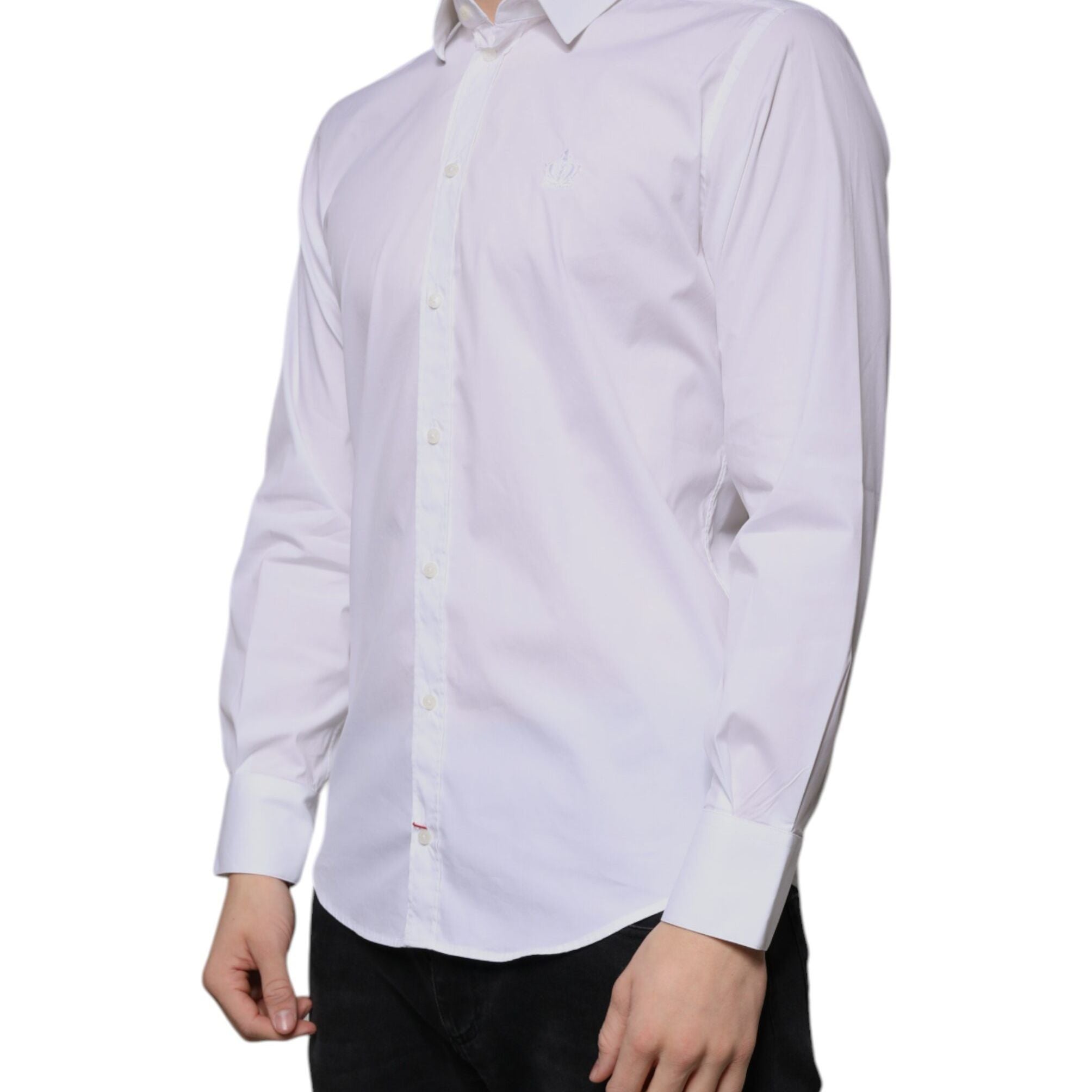 Dolce & Gabbana White Cotton Blend Men MARTINI Dress Shirt