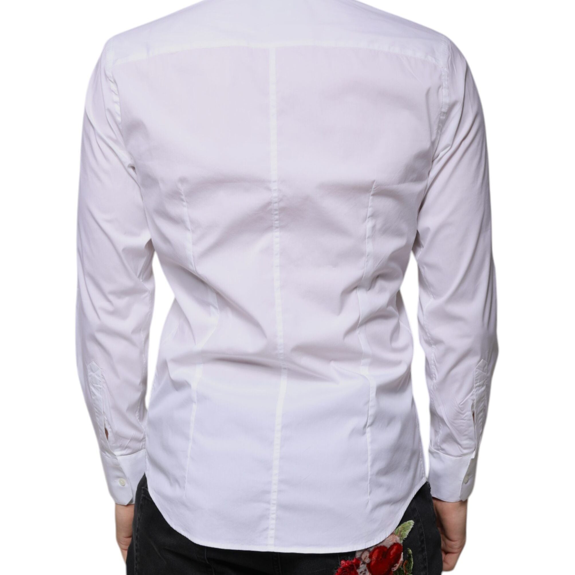 Dolce & Gabbana White Cotton Blend Men MARTINI Dress Shirt