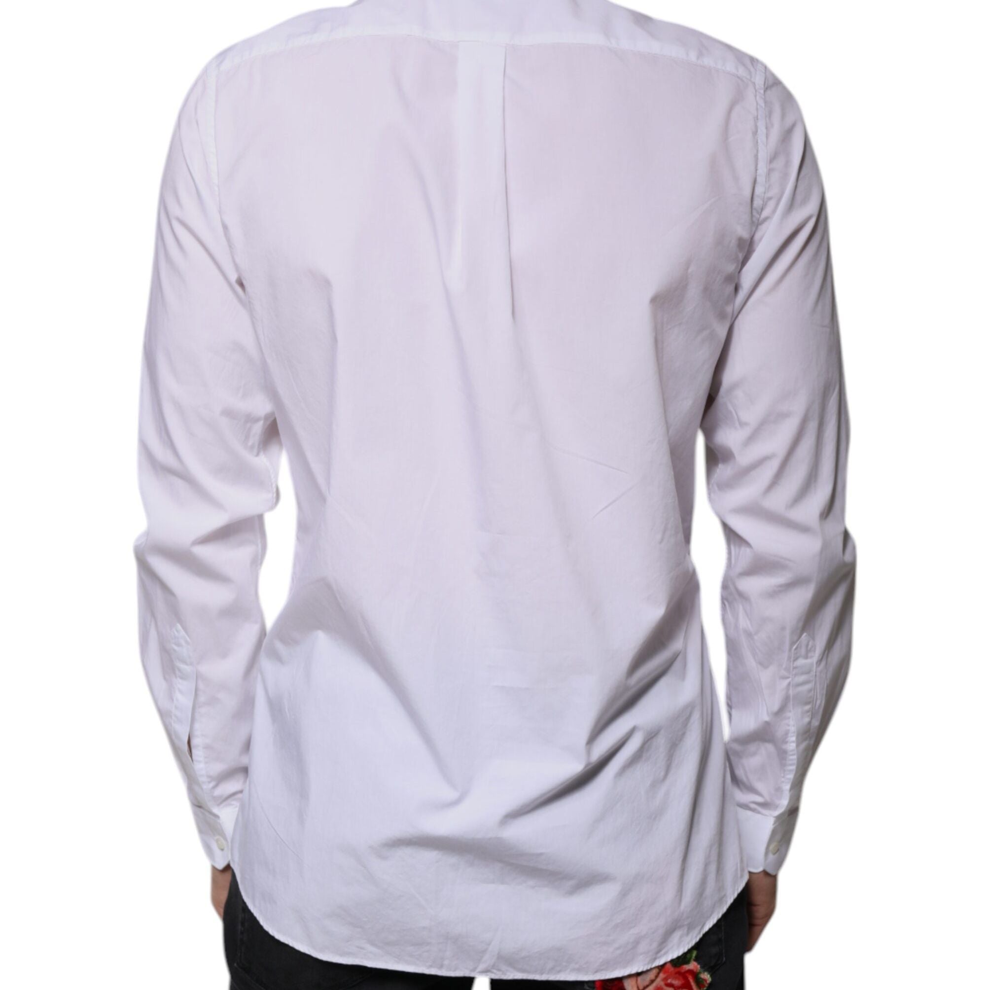 Dolce & Gabbana White Cotton Slim Fit MARTINI Dress Shirt