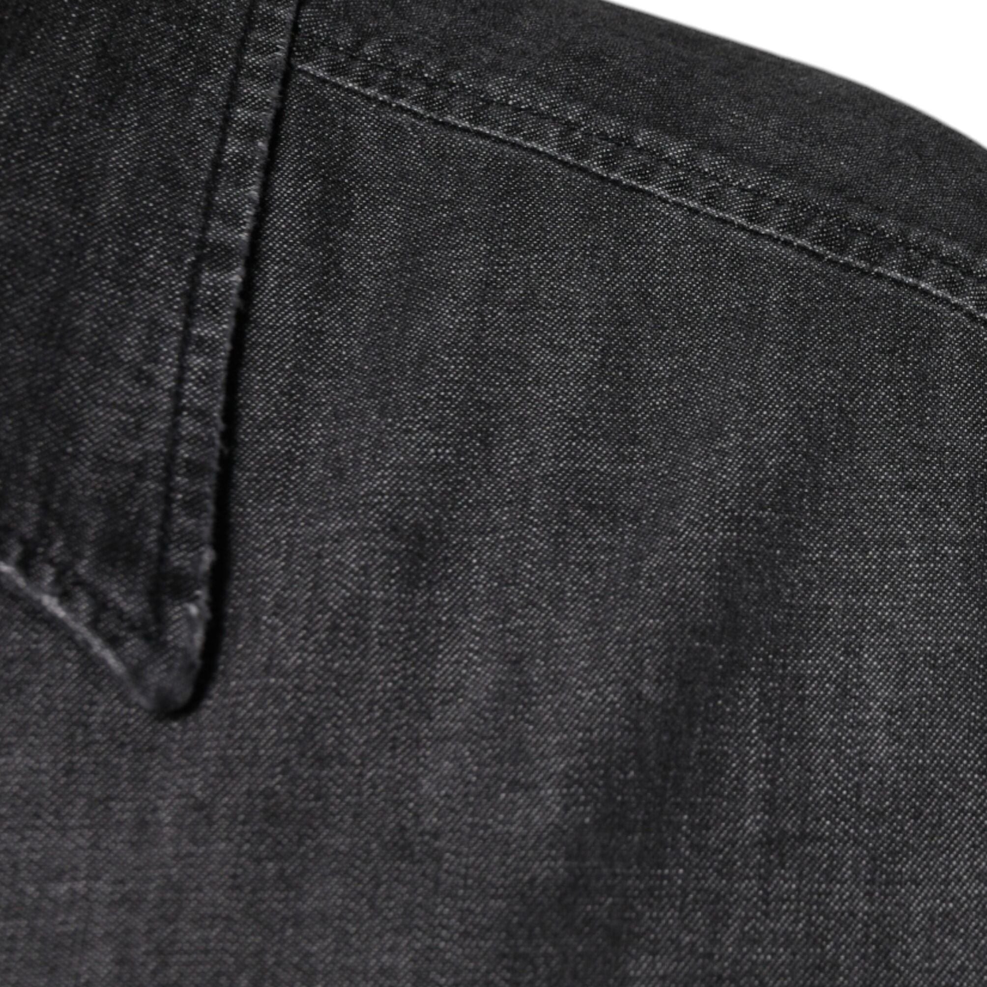 Dolce & Gabbana Black Logo Cotton Button Down Denim Shirt