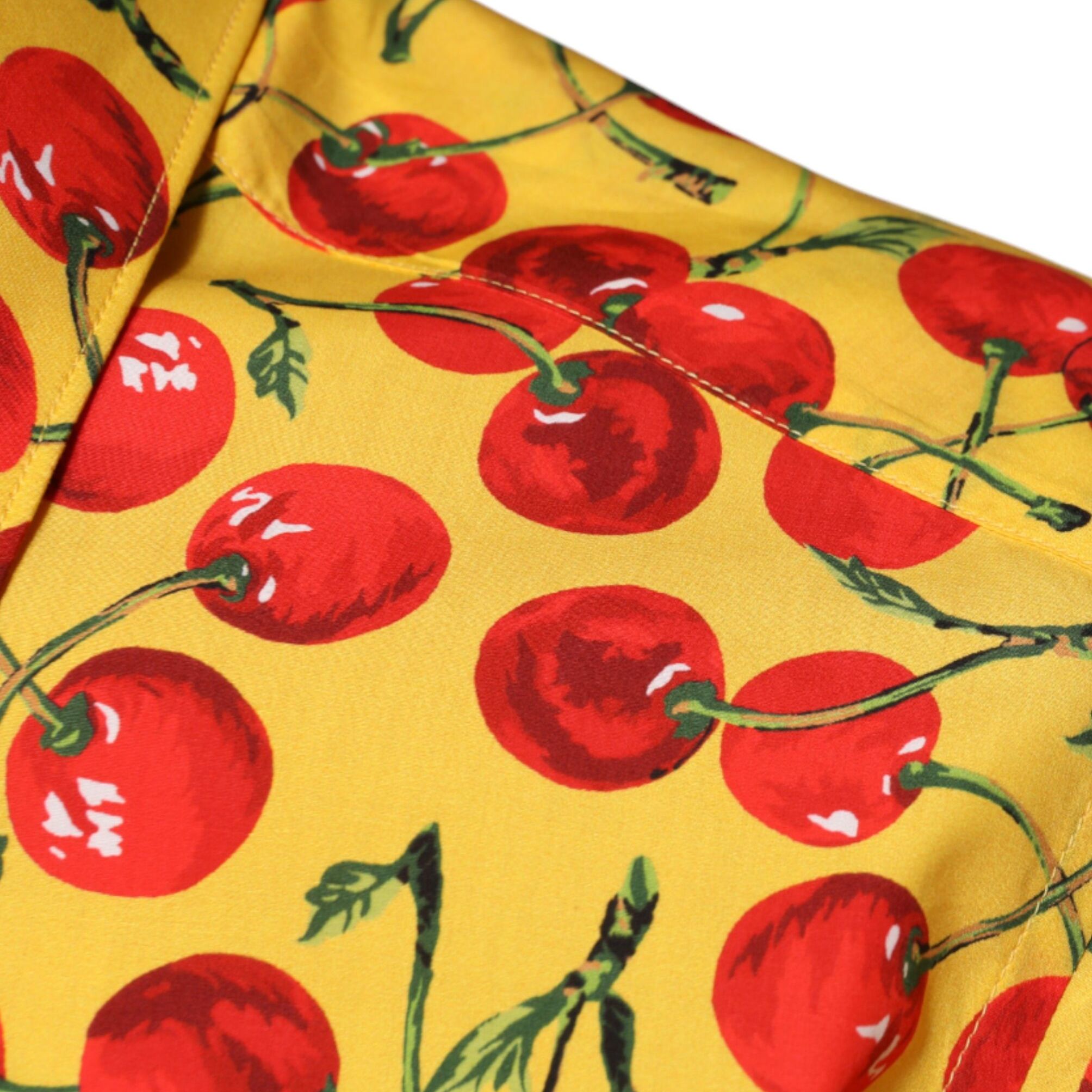 Dolce & Gabbana Yellow Cherry Cotton MARTINI Dress Shirt