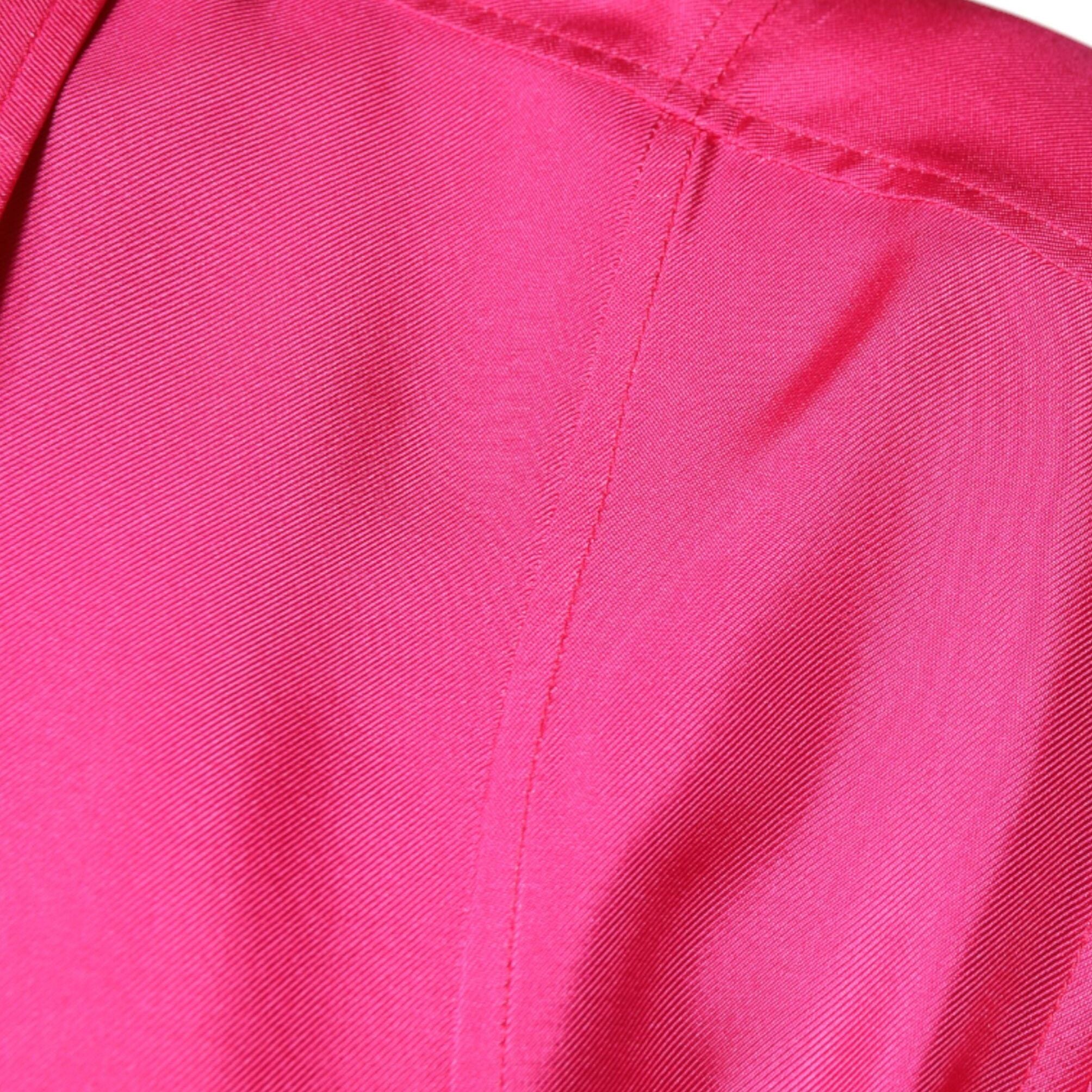Dolce & Gabbana Pink Silk Collared Button Down Men Shirt
