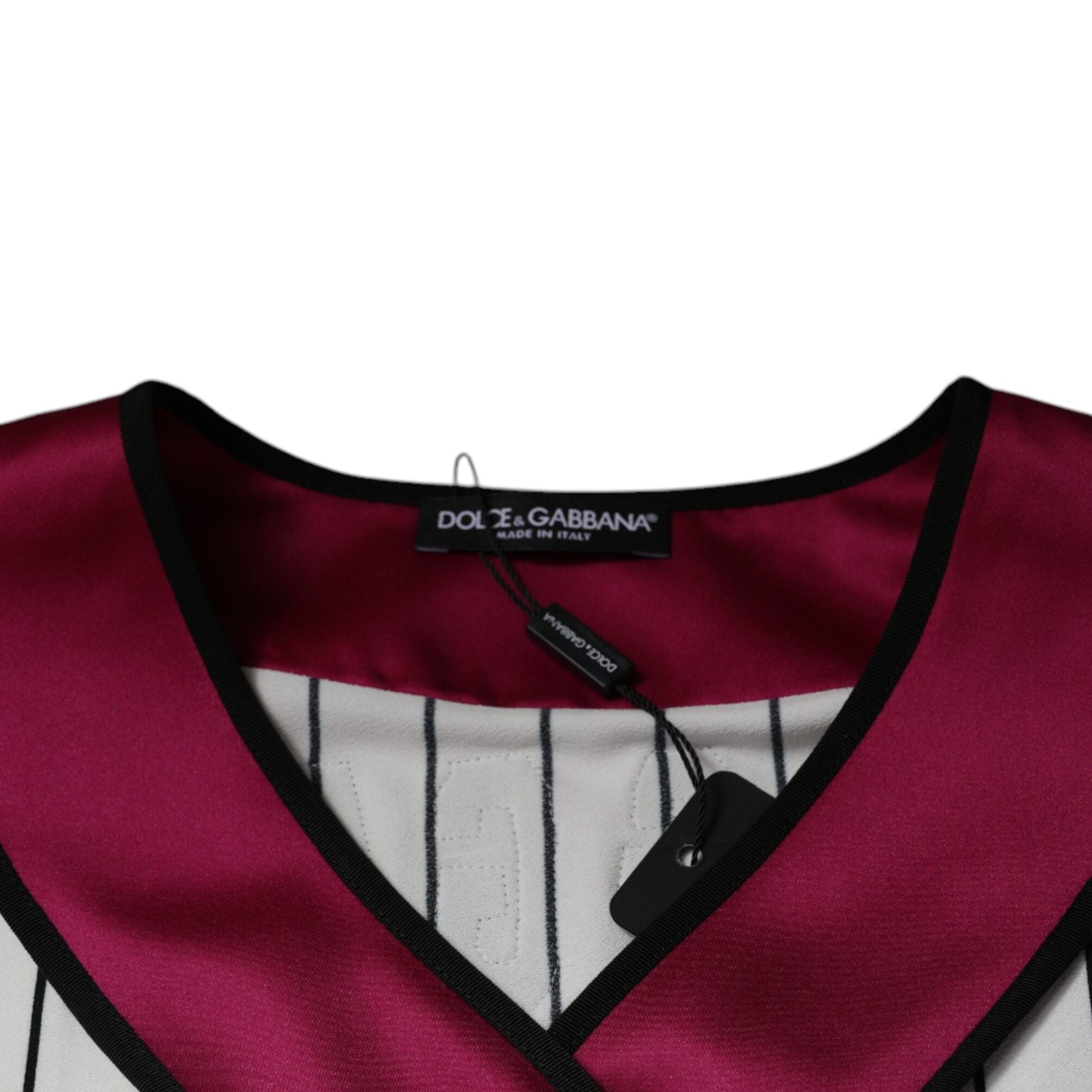 Dolce & Gabbana Multicolor Logo Jersey Button V-neck T-shirt
