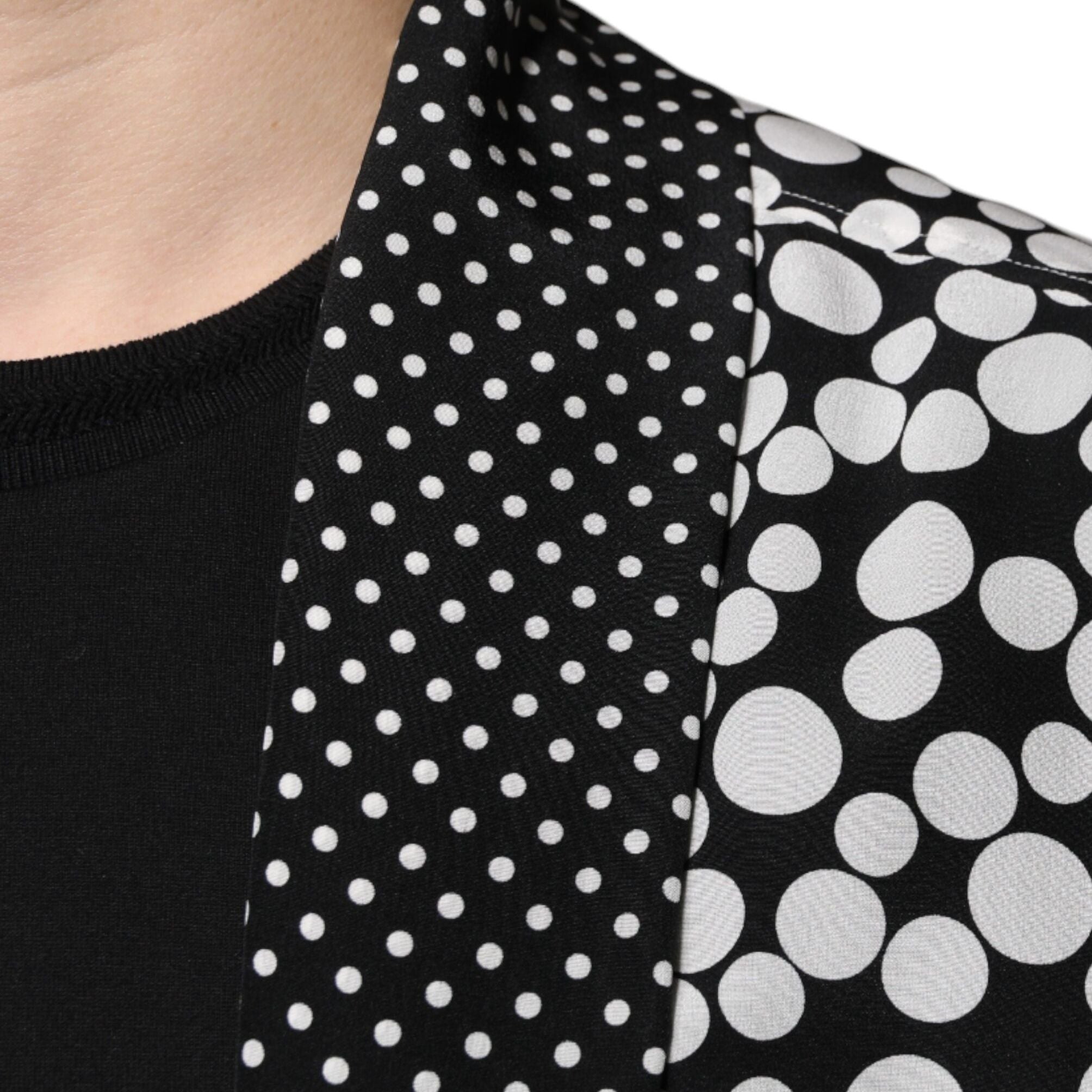 Dolce & Gabbana Black White Polka Dots Silk Men Casual Shirt