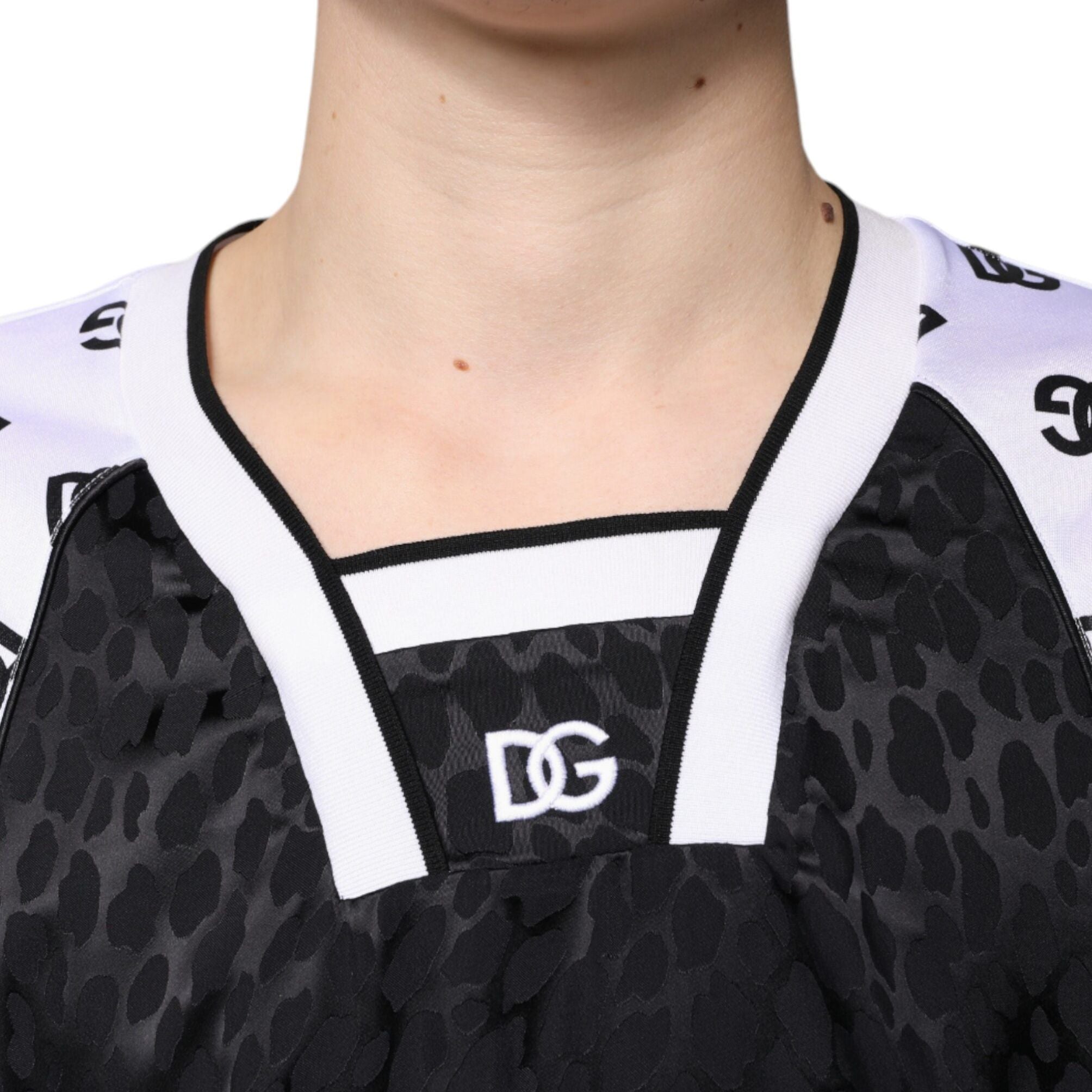 Dolce & Gabbana Black White Logo Men Short Sleeves T-shirt