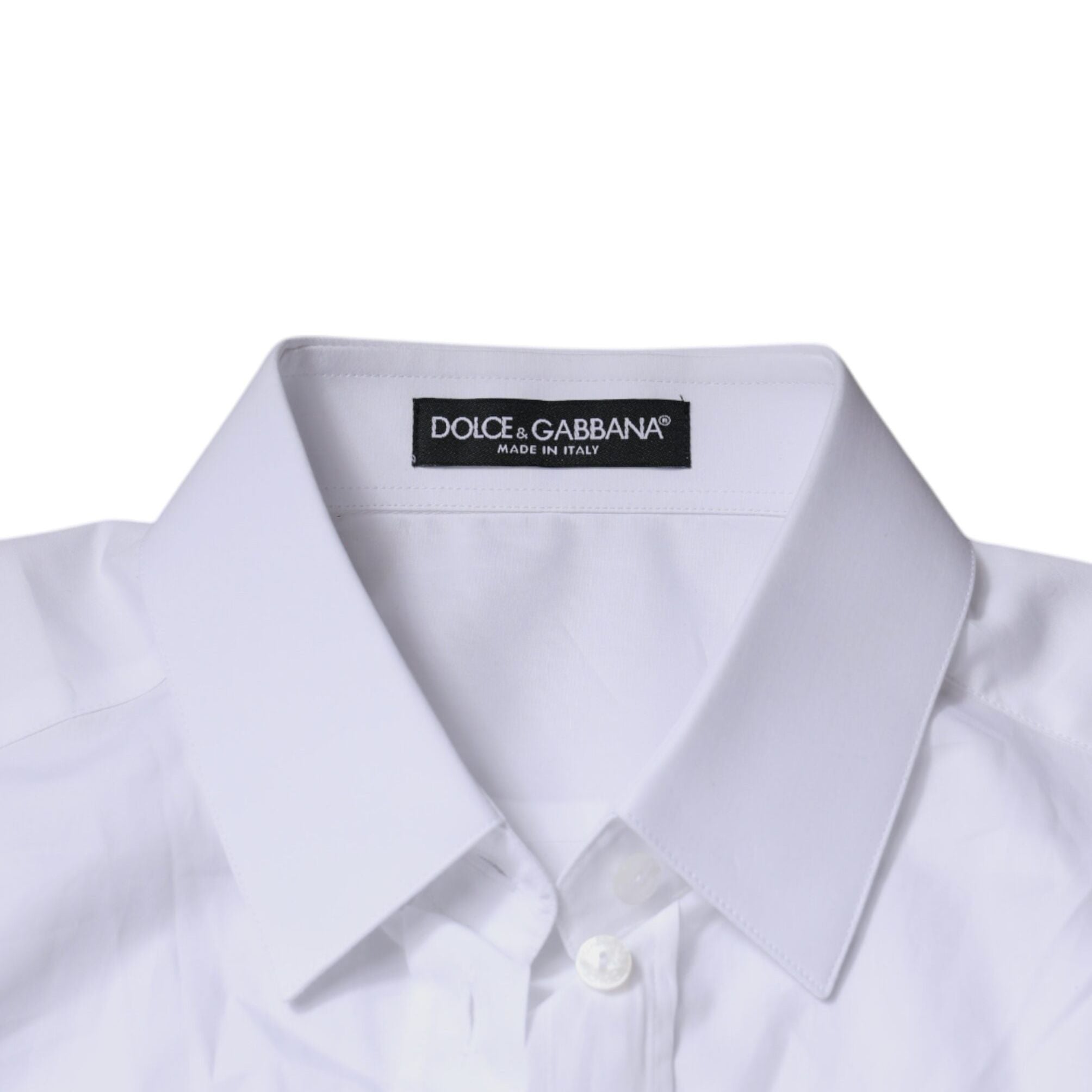 Dolce & Gabbana White Cotton Collared Long Sleeves Shirt Top