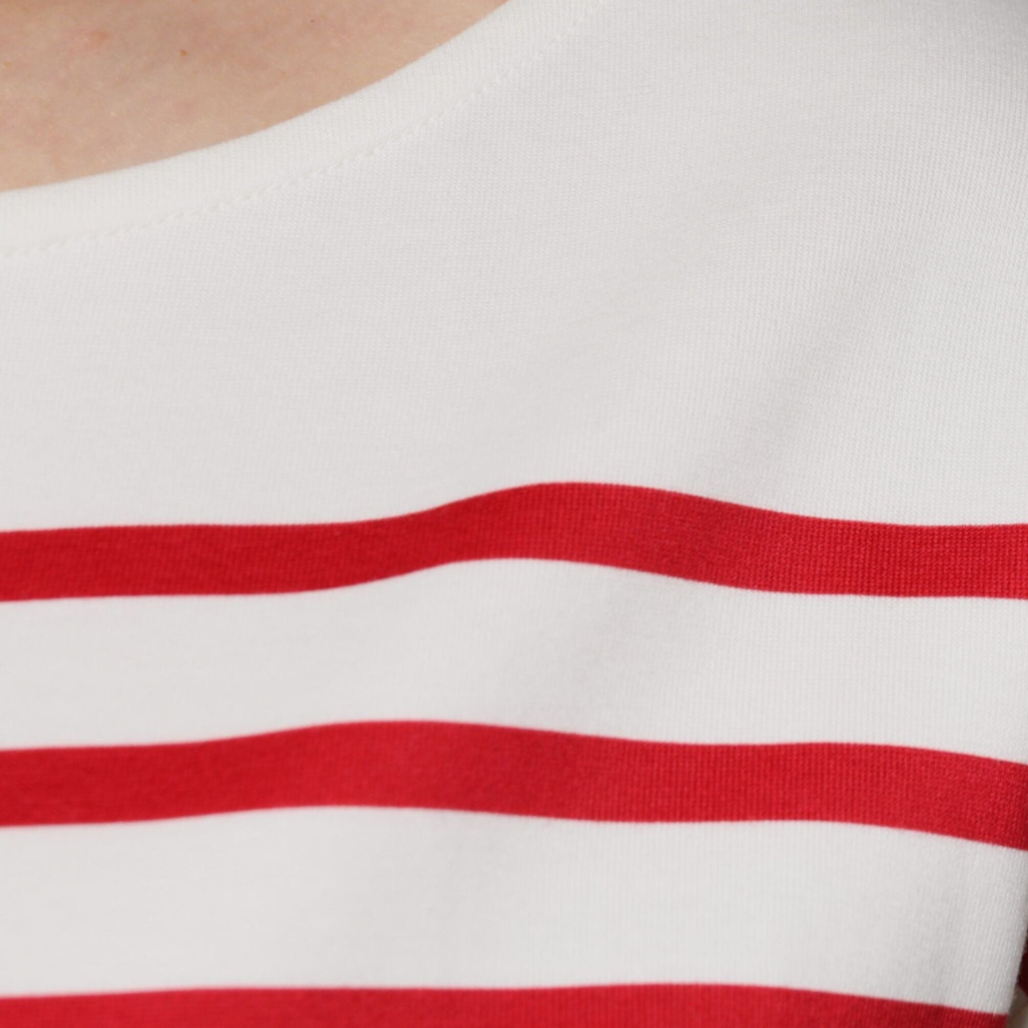 Dolce & Gabbana White Red Stripes Cotton Long Sleeves Top