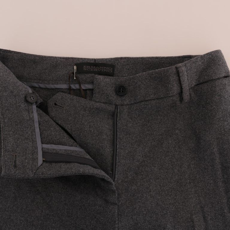 Ermanno Scervino Gray Wool Stretch Slim Pants
