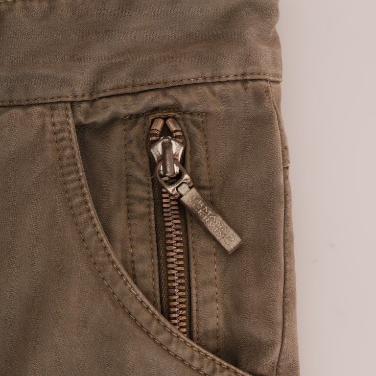 Ermanno Scervino Brown Cotton Casual Slim Fit Pants