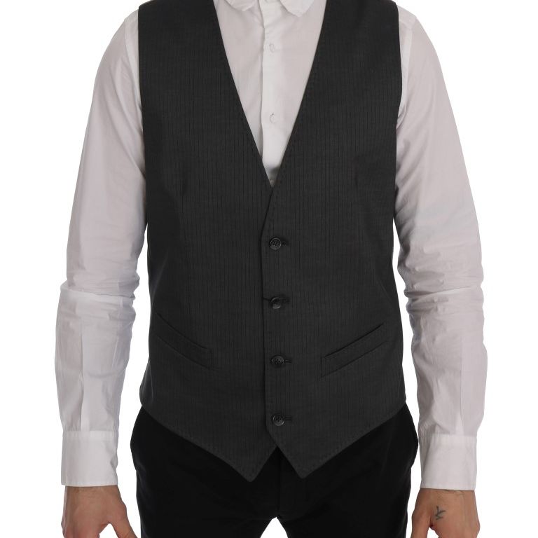 Dolce & Gabbana Gray STAFF Cotton Rayon Vest