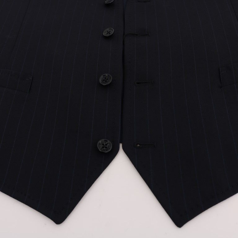 Dolce & Gabbana Blue STAFF Wool Stretch Vest