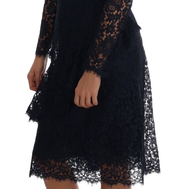 Dolce & Gabbana Blue Taormina Floral Lace Sheath Dress