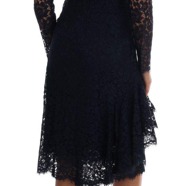 Dolce & Gabbana Blue Taormina Floral Lace Sheath Dress