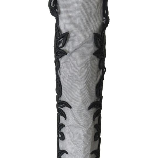 Dolce & Gabbana Black Floral Embroidered Socks Boots