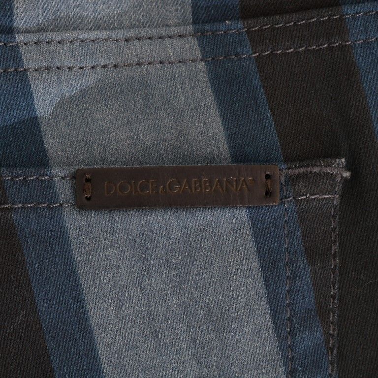 Dolce & Gabbana Blue GIRLY Striped Cotton Jeans