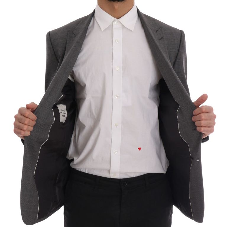 Dolce & Gabbana Gray Wool MARTINI Slim Blazer