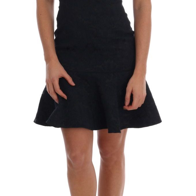 Dolce & Gabbana Black Blue Flare Mini Dress