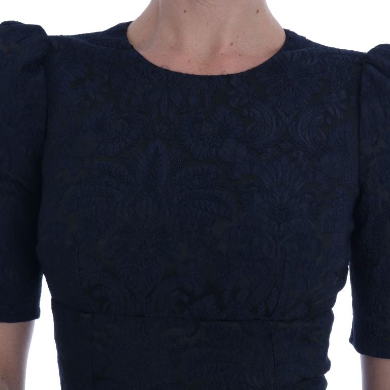 Dolce & Gabbana Black Blue Flare Mini Dress