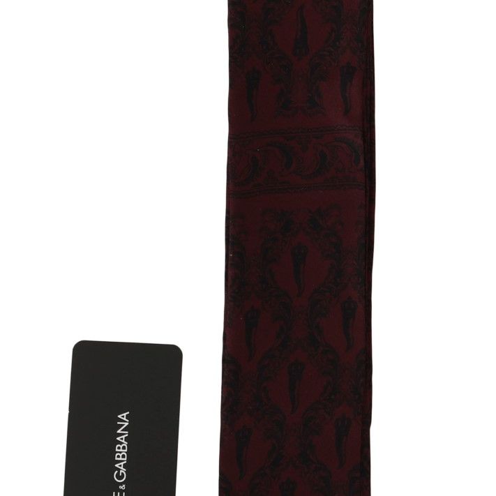Dolce & Gabbana Bordeaux Silk Crown Chili Scarf