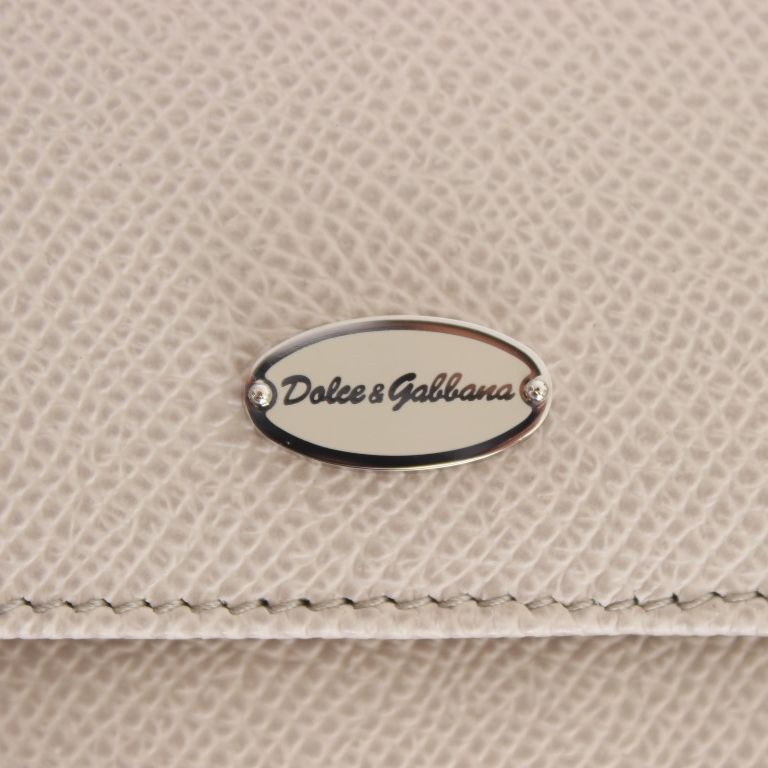 Dolce & Gabbana White Dauphine Leather Case Wallet