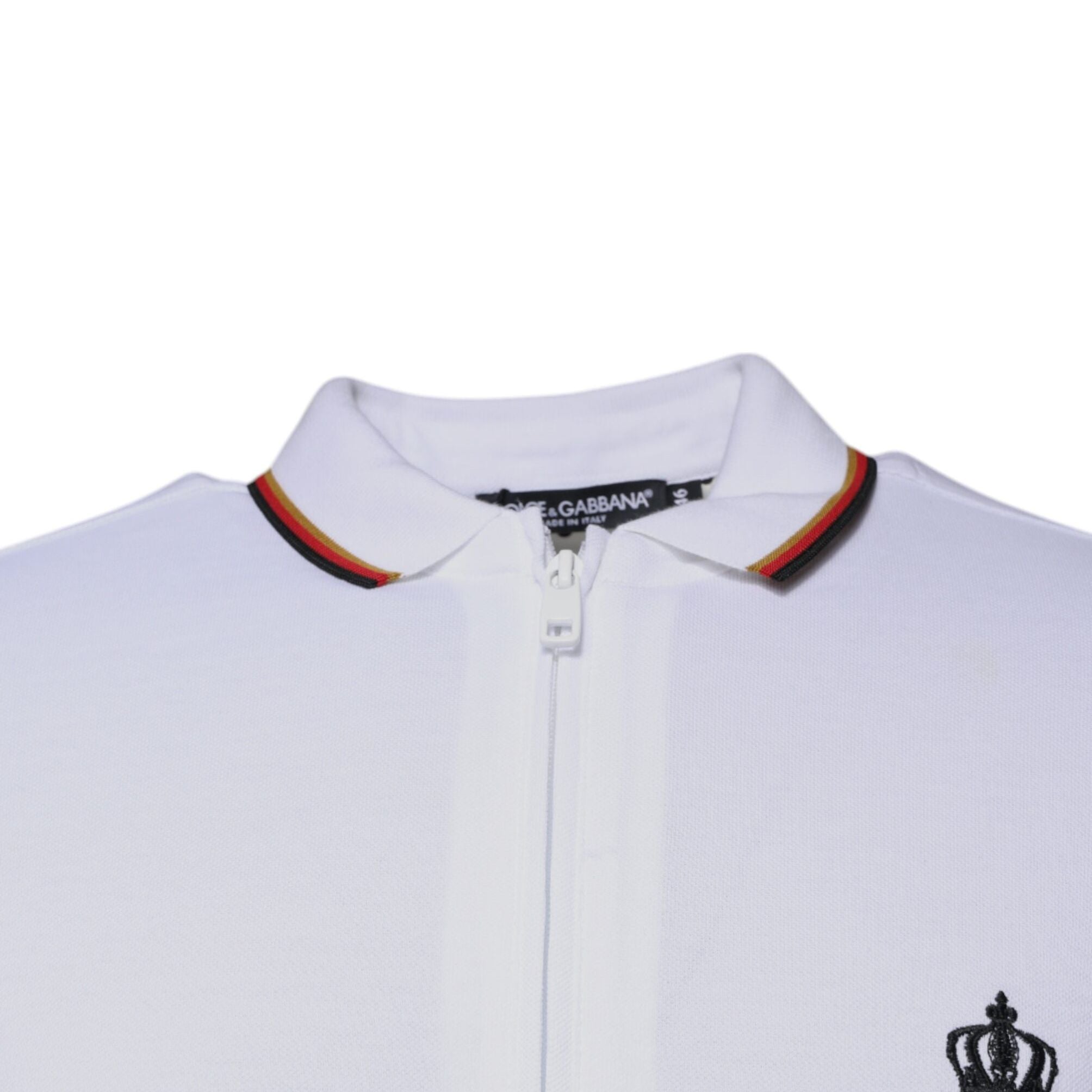 Dolce & Gabbana White Crown Men Full Zip Sweatshirt Sweater