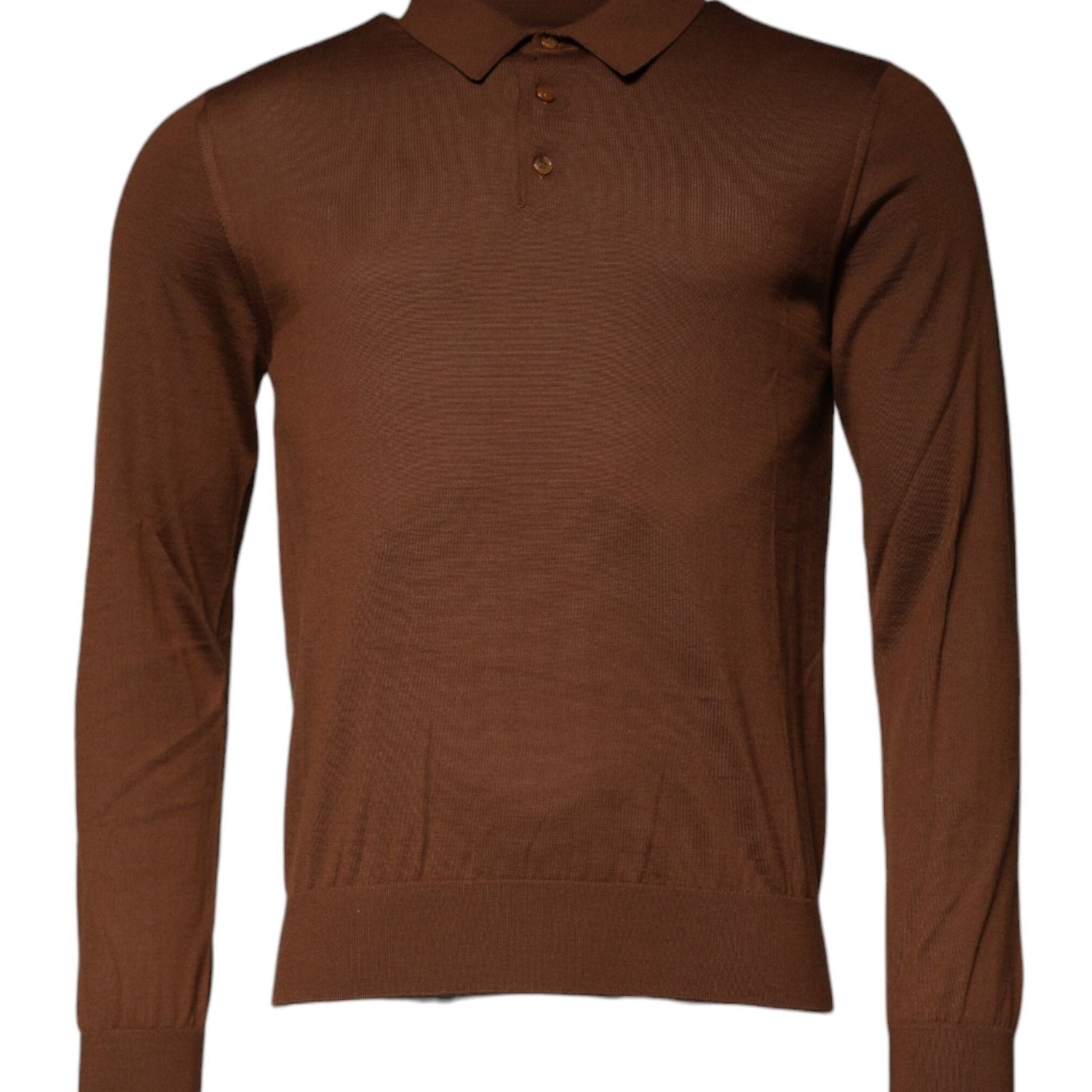 Dolce & Gabbana Brown Cashmere Buttoned Men Pullover Sweater
