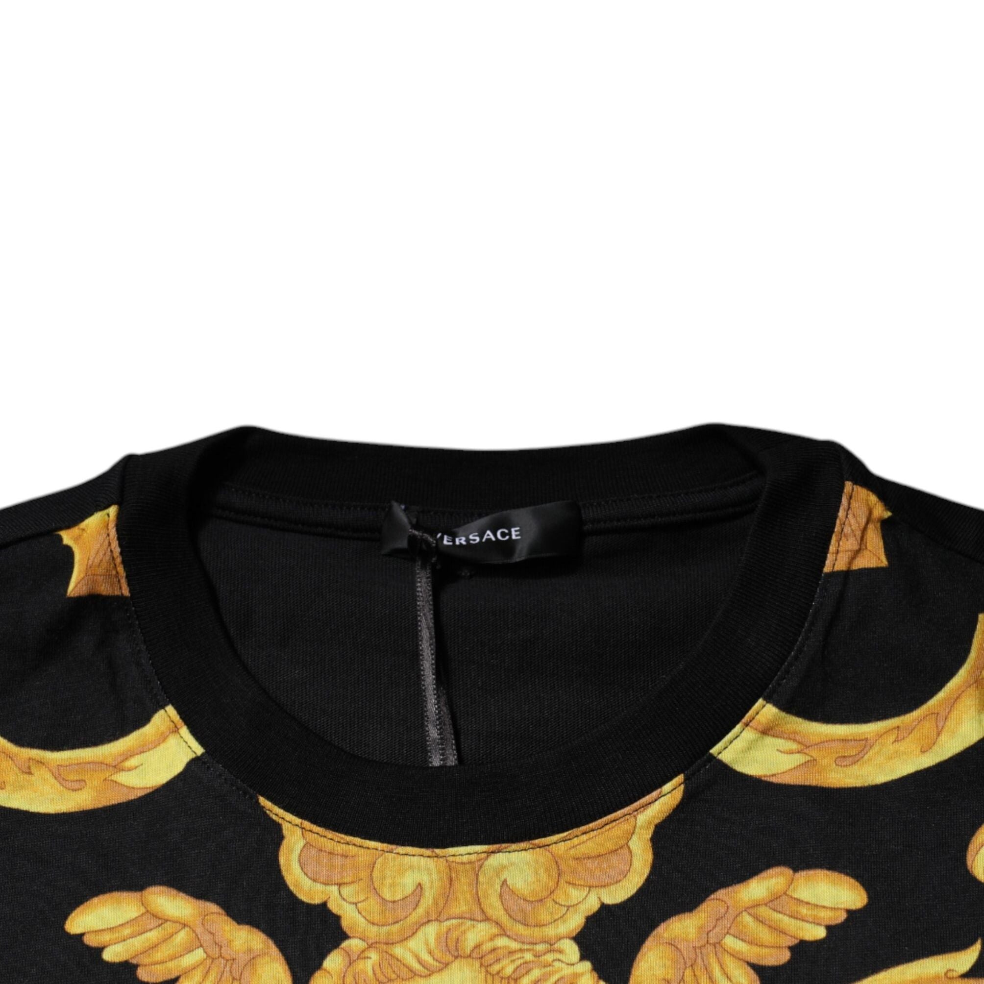Versace Black Medusa Print Cotton Crew Neck T-shirt