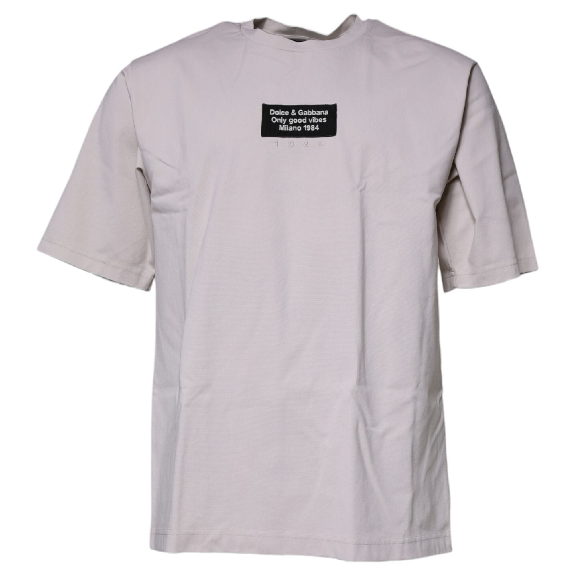 Dolce & Gabbana Beige DG Logo Crew Neck Short Sleeves T-shirt