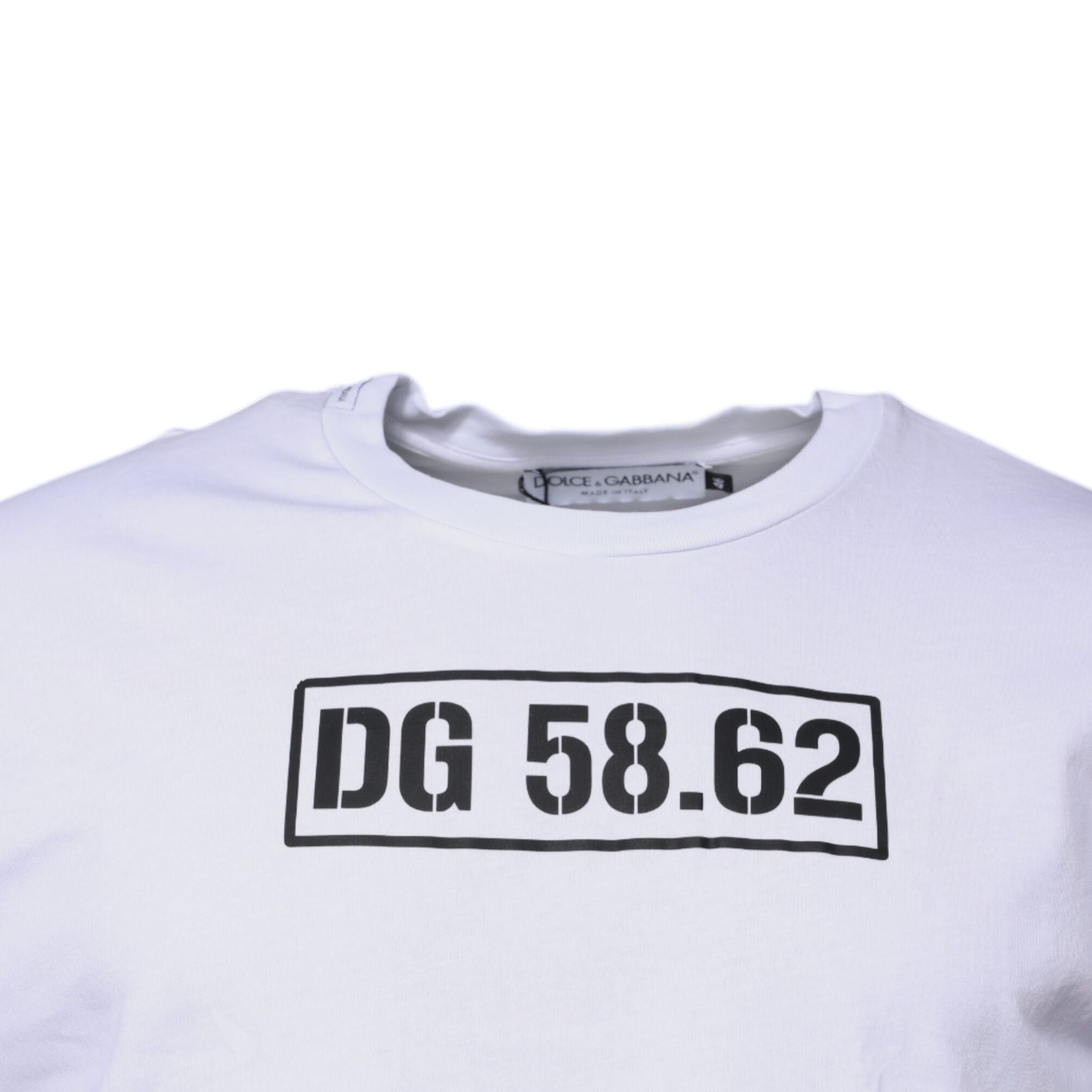 Dolce & Gabbana White DG Logo Cotton Crew Neck T-shirt