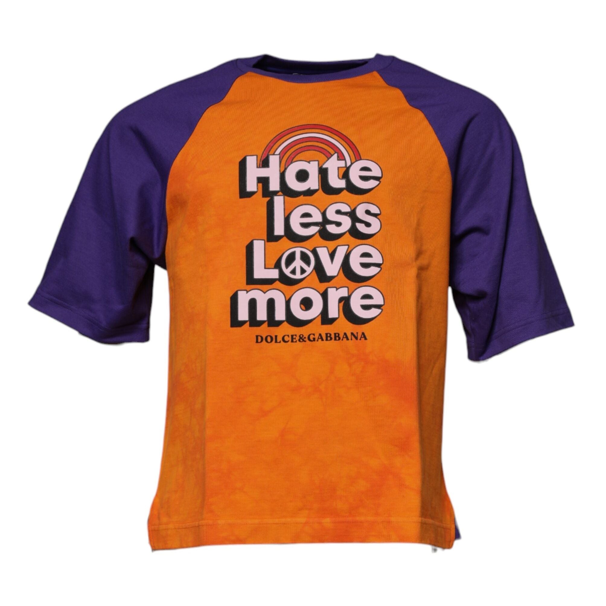 Dolce & Gabbana Orange Purple Graphic Print Short Sleeves T-shirt