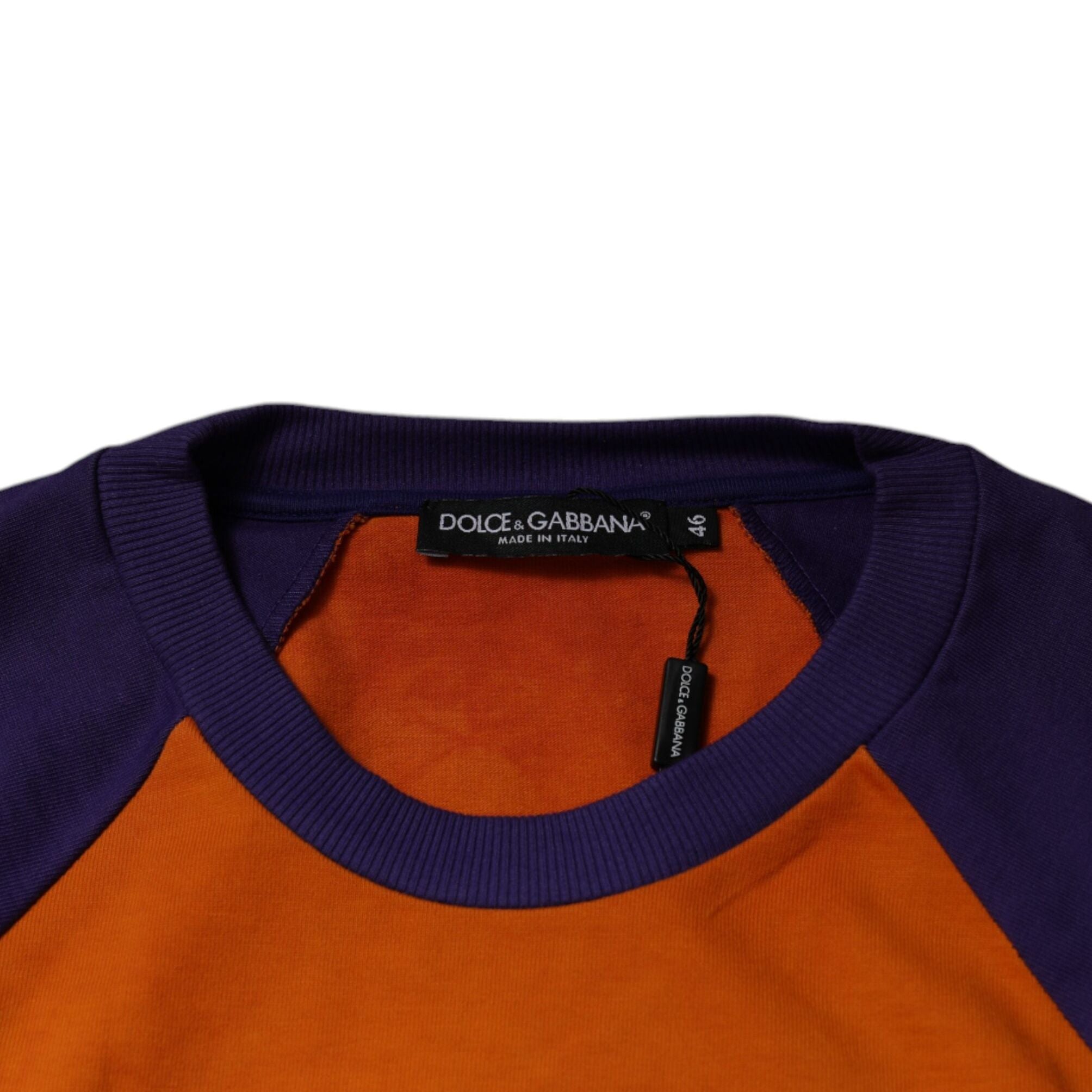 Dolce & Gabbana Orange Purple Graphic Print Short Sleeves T-shirt