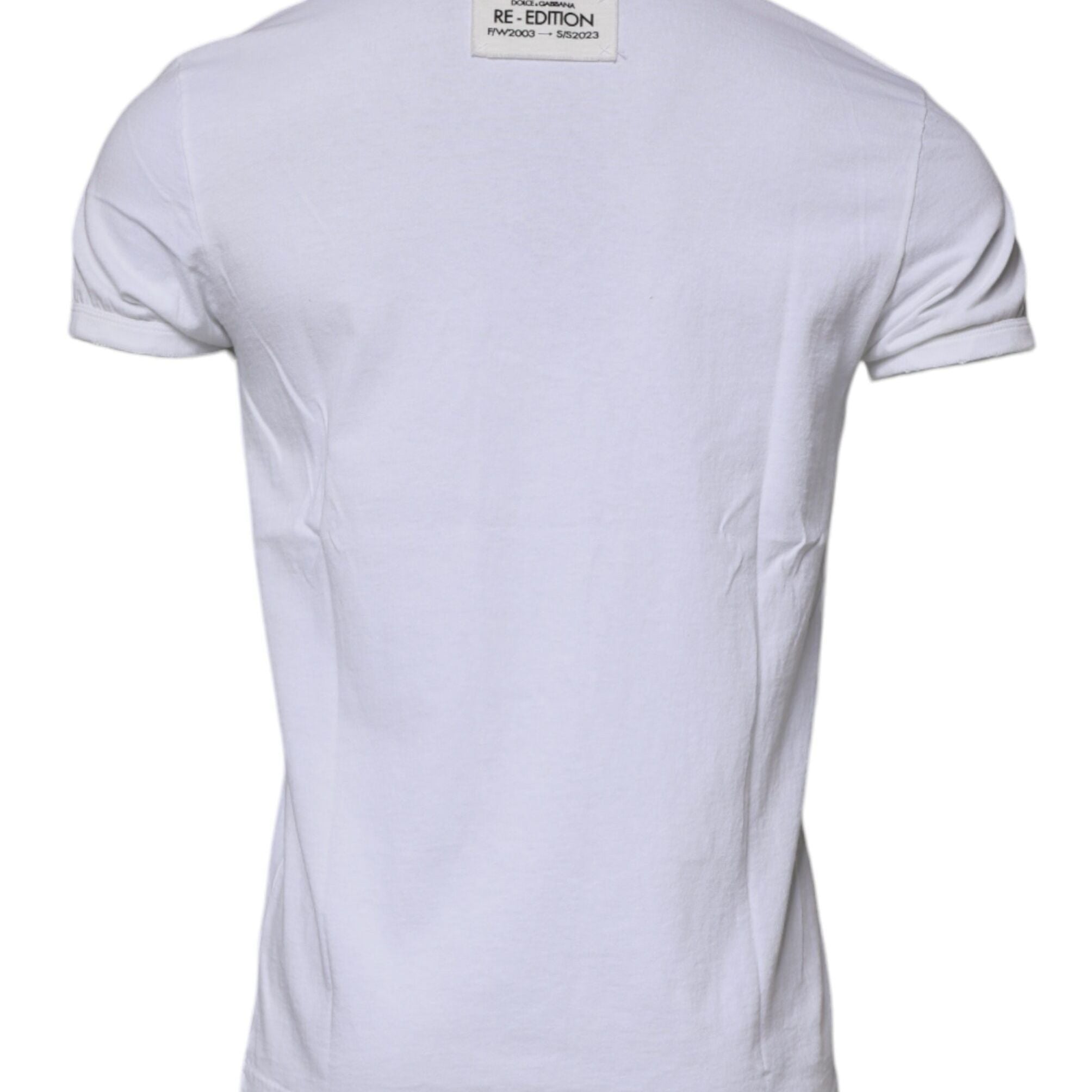 Dolce & Gabbana White Stripes Crew Neck Short Sleeves T-shirt