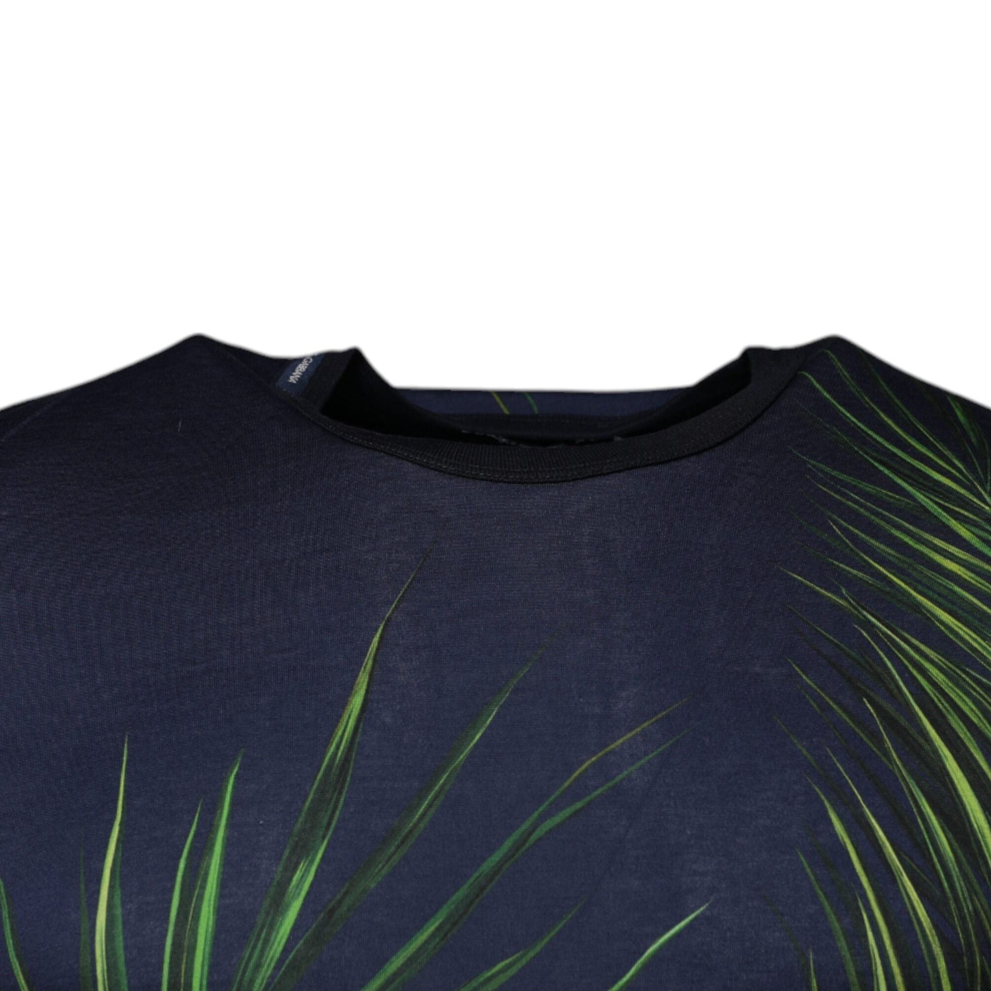 Dolce & Gabbana Blue Tree Print CrewNeck Short Sleeve T-shirt