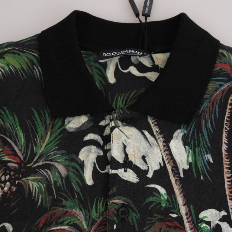 Dolce & Gabbana Black Volcano Sicily Short Sleeve T-Shirt