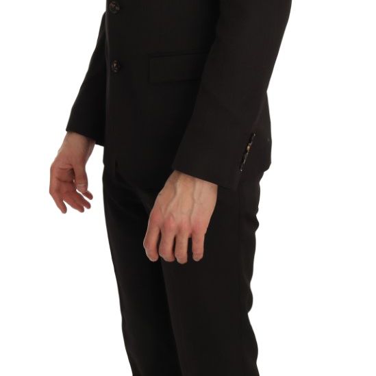 Dolce & Gabbana Brown Wool Crystal Bee Slim Fit MARTINI