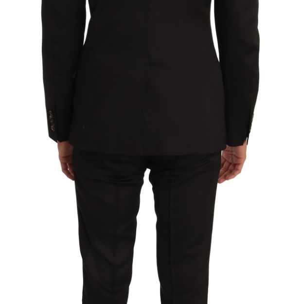 Dolce & Gabbana Brown Wool Crystal Bee Slim Fit MARTINI