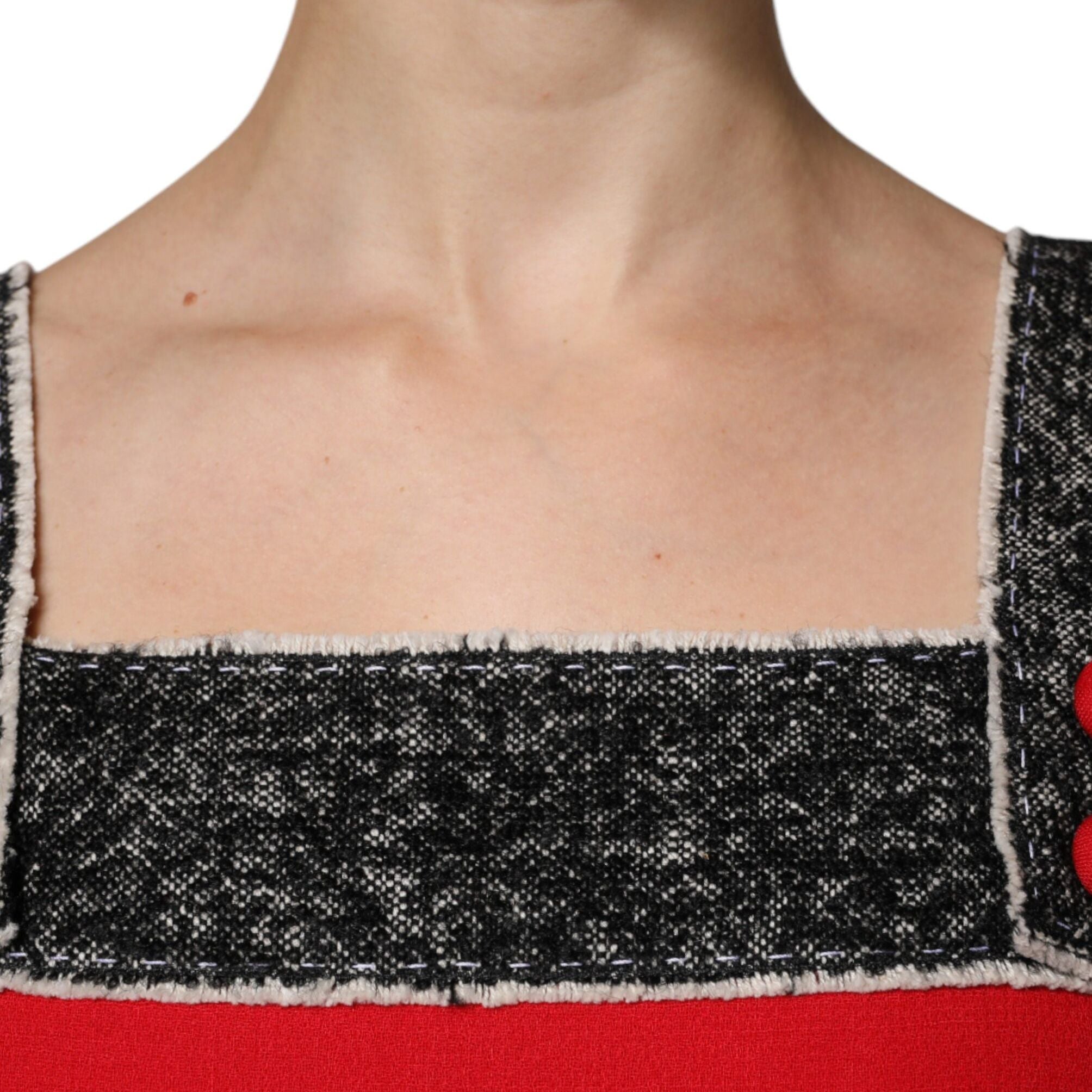 Dolce & Gabbana Red Wool Sleeveless A-line Flared Mini Dress