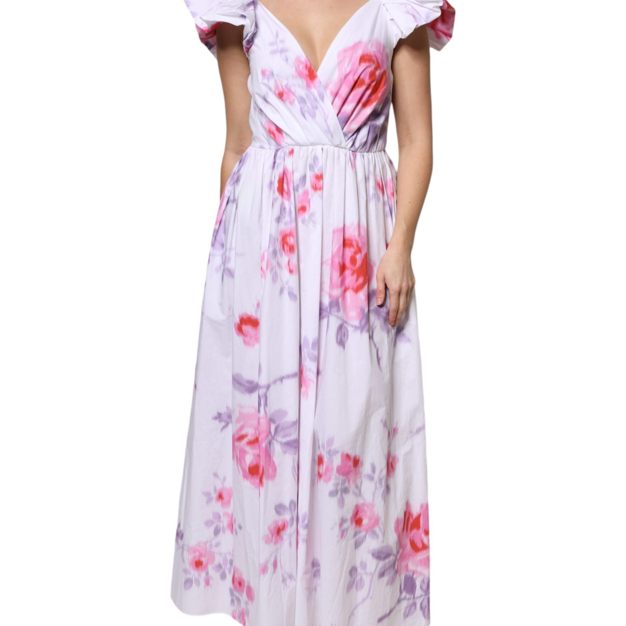 Philosophy White Floral Cotton Maxi Dress