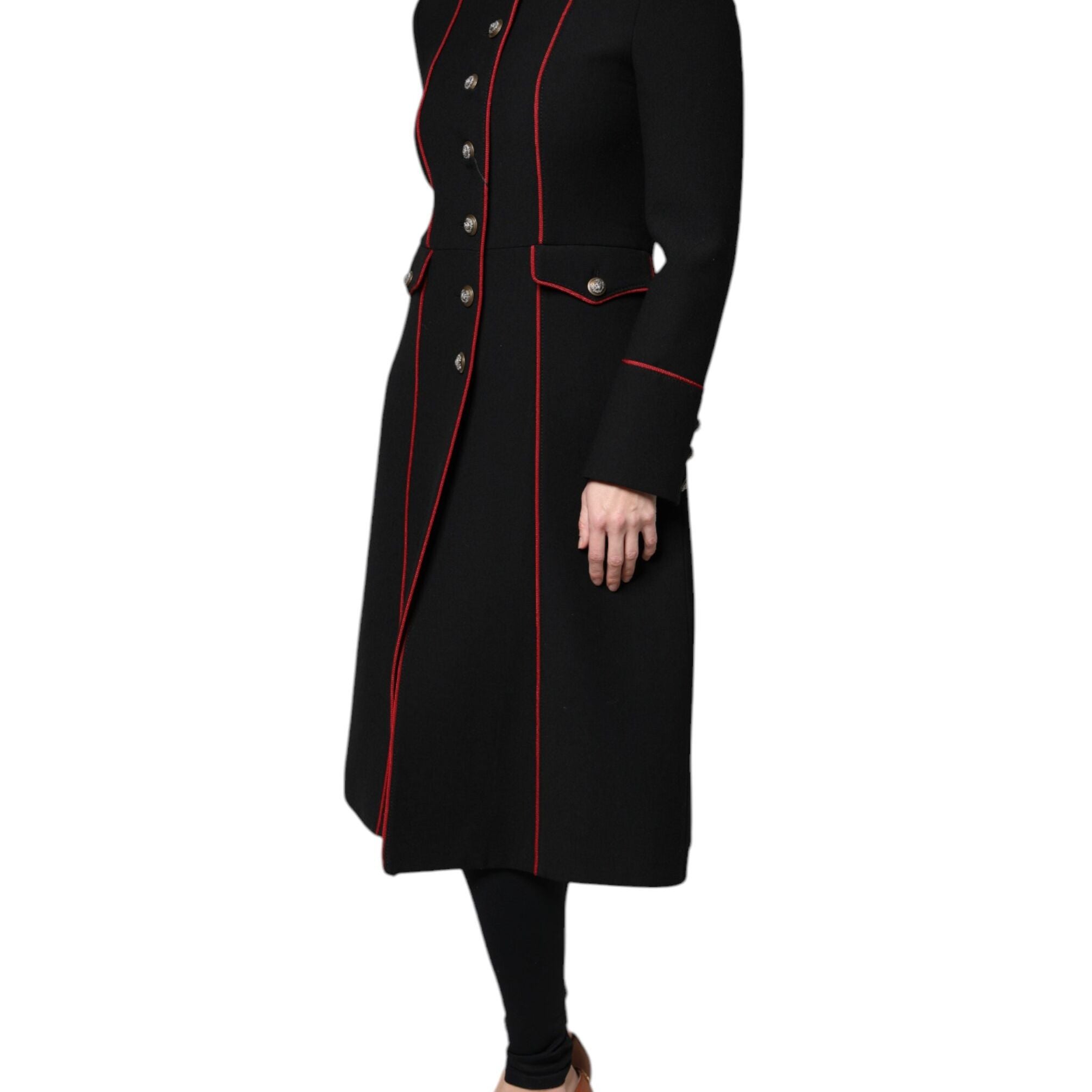 Dolce & Gabbana Black Single Breasted Trench Coat Jacket