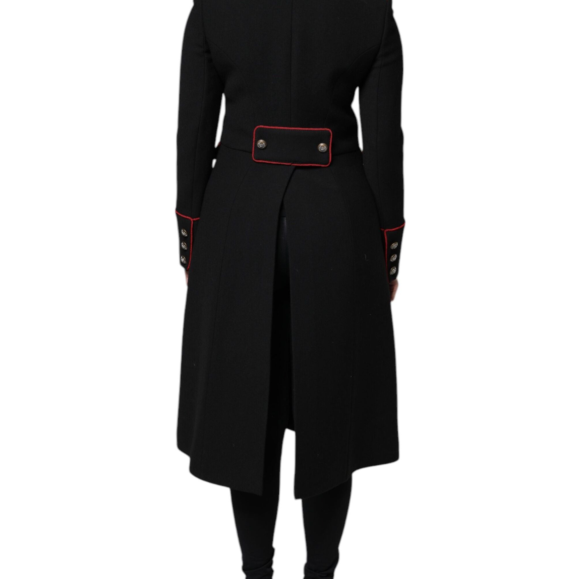 Dolce & Gabbana Black Single Breasted Trench Coat Jacket